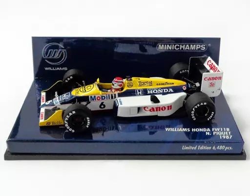 Minichamps 1/43 Williams Honda FW11B 1987 #6 Diecast Model Car Yellow White Blue