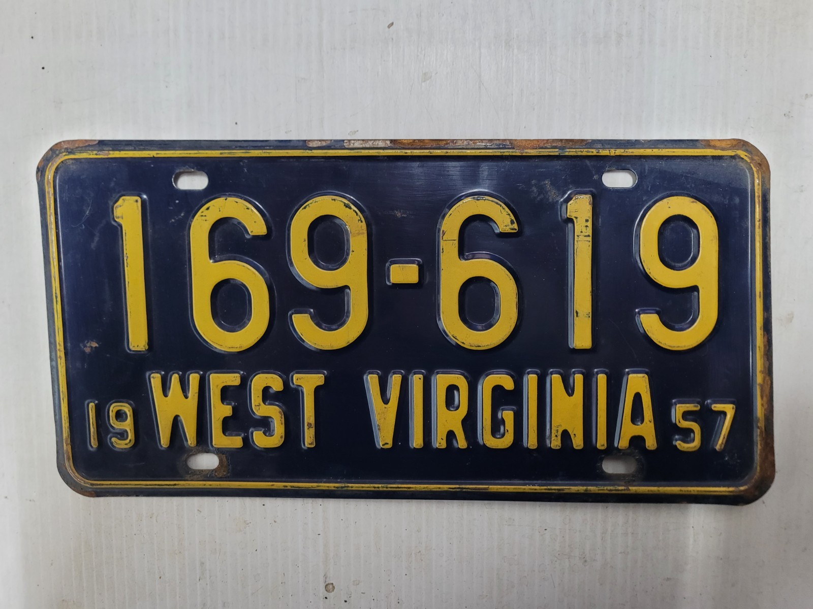 1957 West Virginia  License Plate Tag