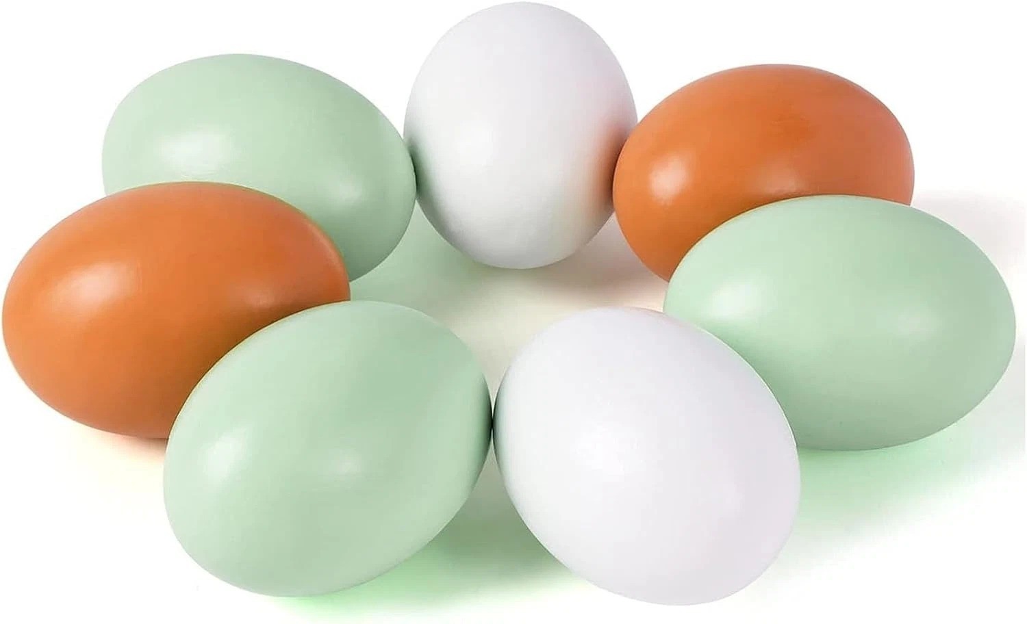 7 Pcs Wooden Fake Eggs, 3 Colors Wood Eggs for Crafts Fake Chicken Eggs Nesting 7 Pcs Wooden Fake Eggs, 3 Colors Wood Eggs for Crafts Fake Chicken Eggs Nesting