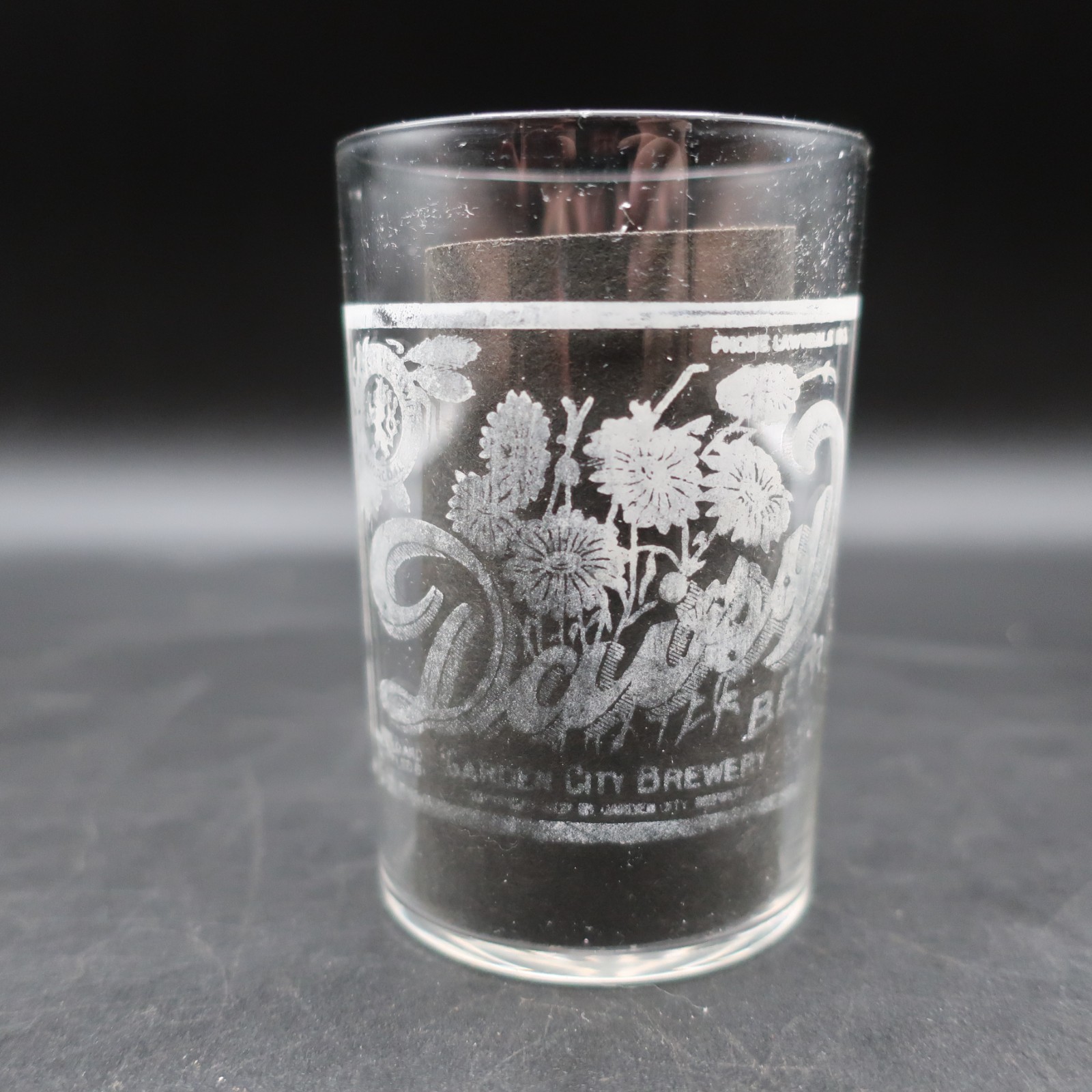 Antique Pre-Pro Daisy Beer Garden City Brewery Chicago Advertising Etched Glass