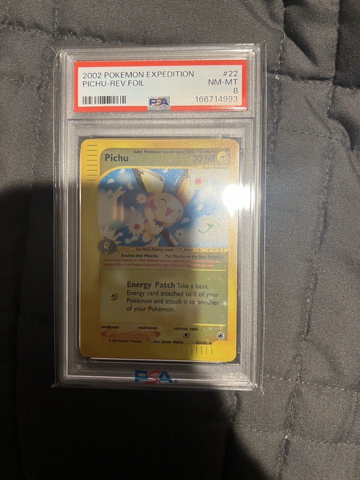 PSA 8 2002 Pokemon Expedition #22 Pichu Reverse Holo Foil