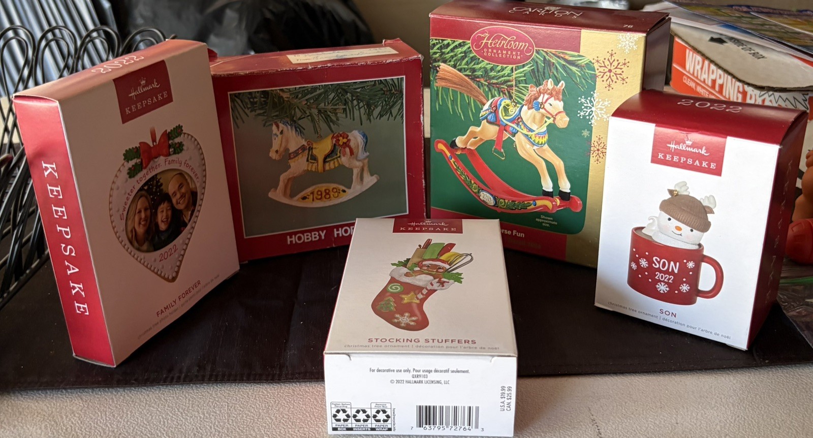 Lots of 5 misc.  Vintage Christmas ornaments Hallmark & Heirloom 
