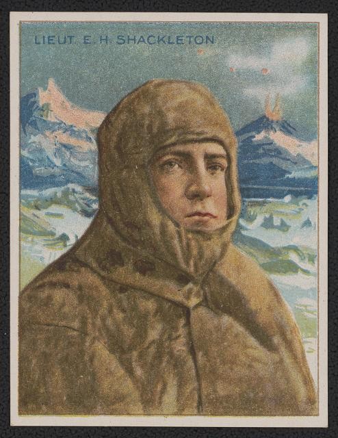 Ernest Shackleton 1910 Portrait in Parka Frozen Landscape Cigarette Card