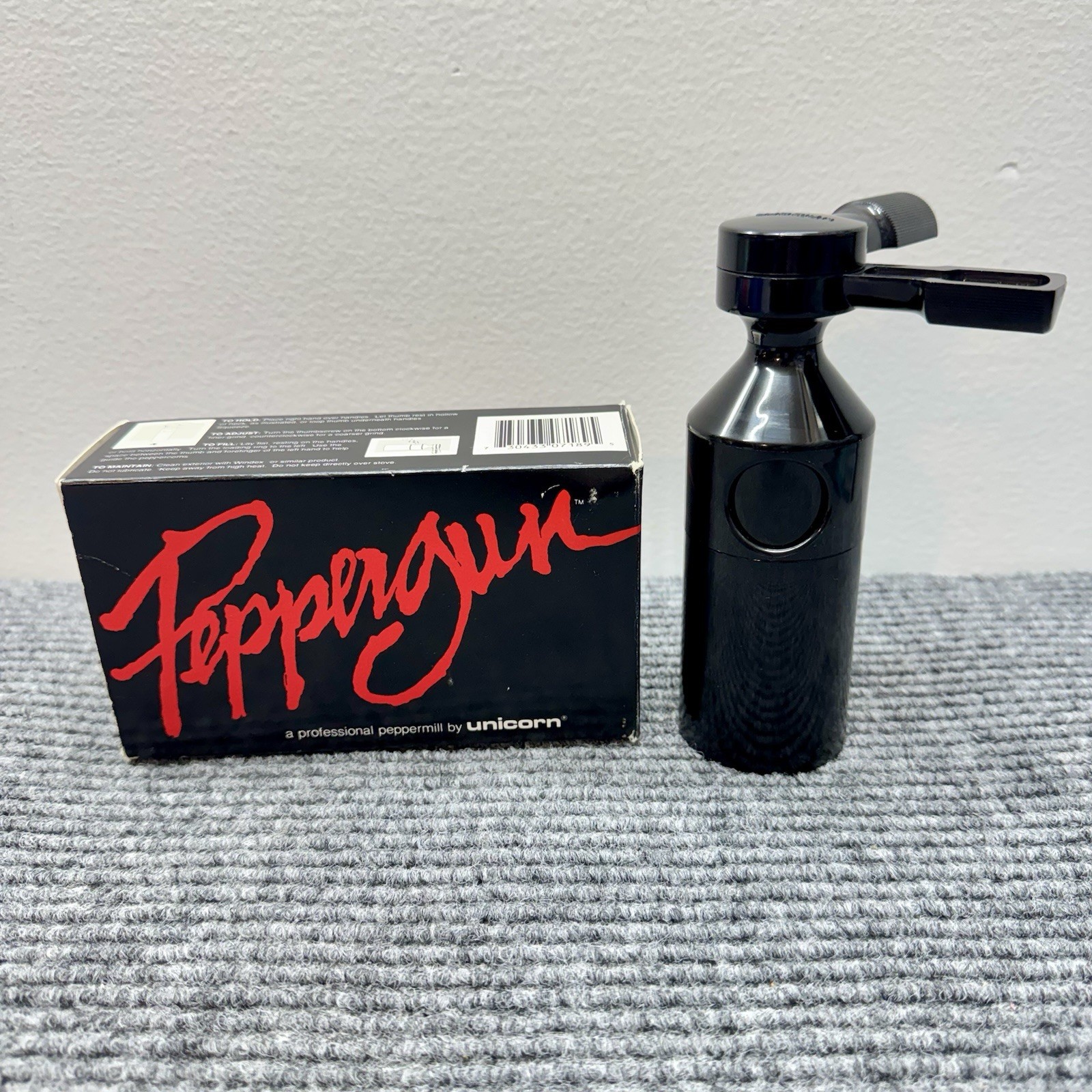 Vintage Unicorn Peppergun Tom David Nantucket Pepper Mill Original Box Unused
