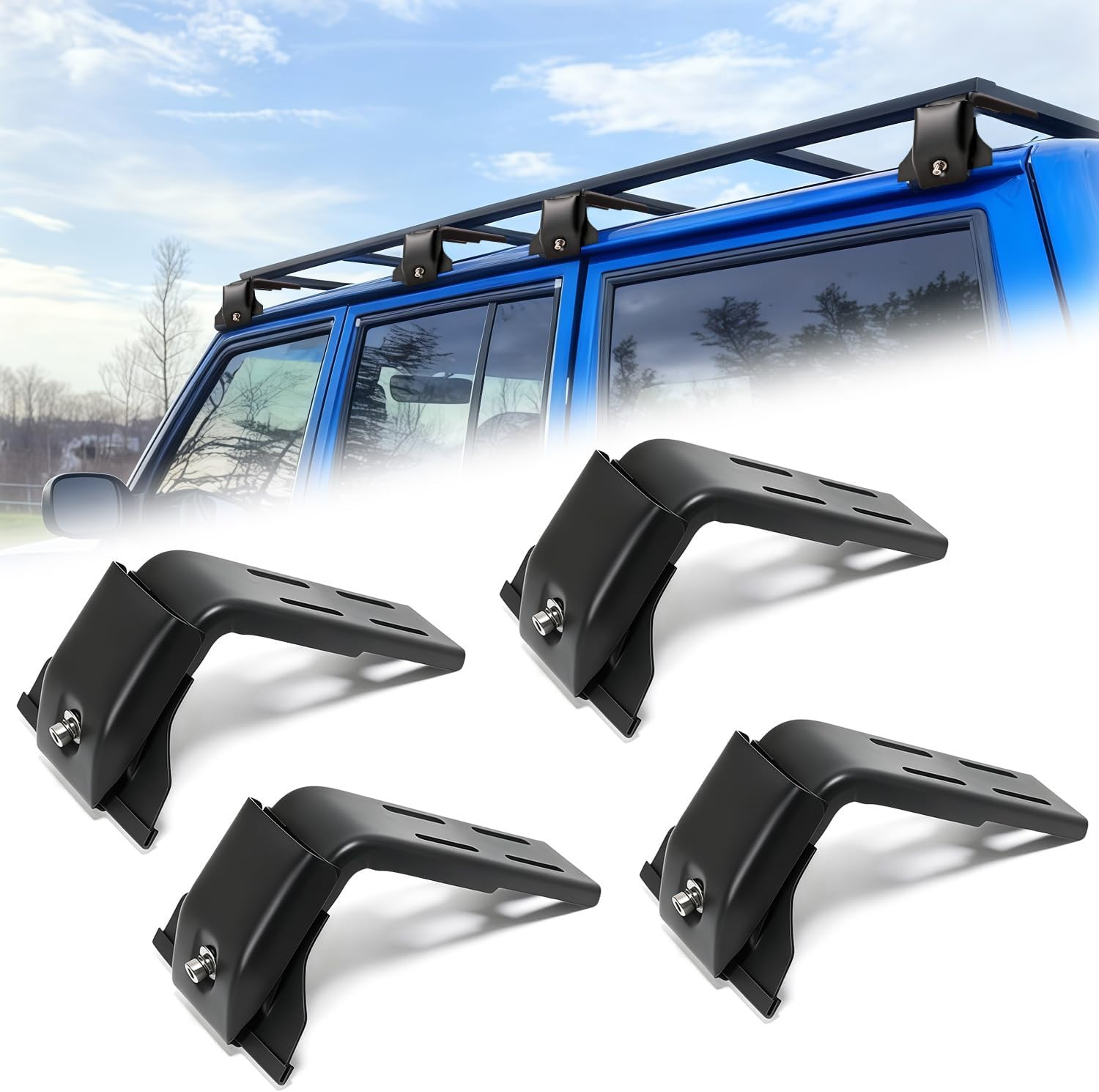 Roof Rack Gutter Mount Brackets for Jeep Wrangler JL JK 2007–2024, Gladiator JT