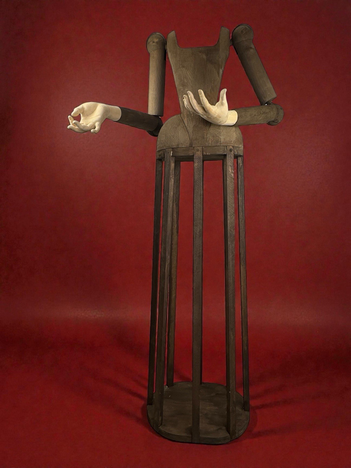 Madonna Wood Cage Mannequin 600 Vintage Carved Statue Santa 140Cm