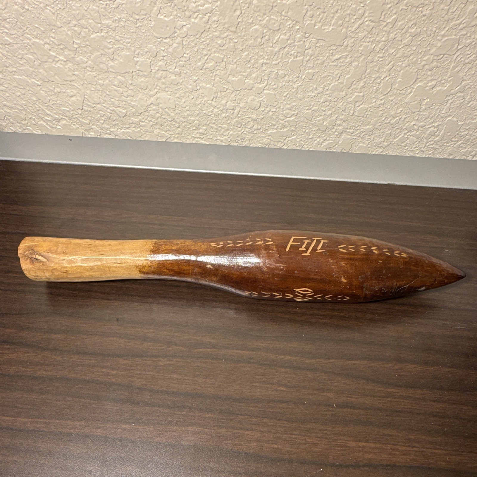 Vintage Fijian Wood Club War Carved Wood Suva Fiji Polynesia