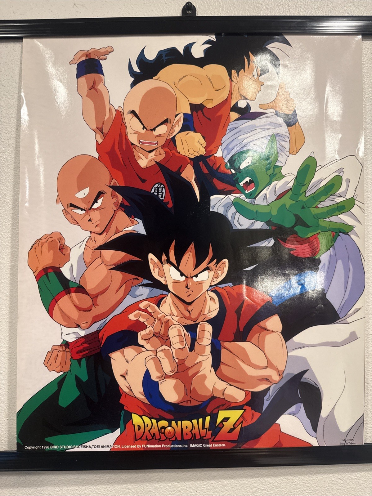 Vintage 1998 Dragon Ball Z Poster – Goku, Krillin, Piccolo & Tien
