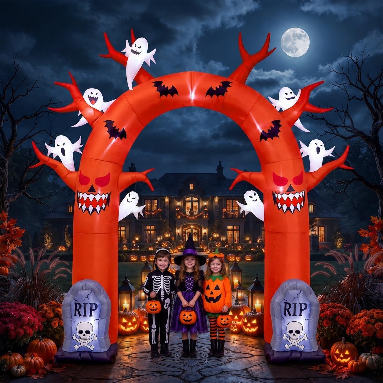 10FT Halloween Inflatable Archway Outdoor Decorations, Giant Blow Ups Arch 10FT Halloween Inflatable Archway Outdoor Decorations, Giant Blow Ups Arch