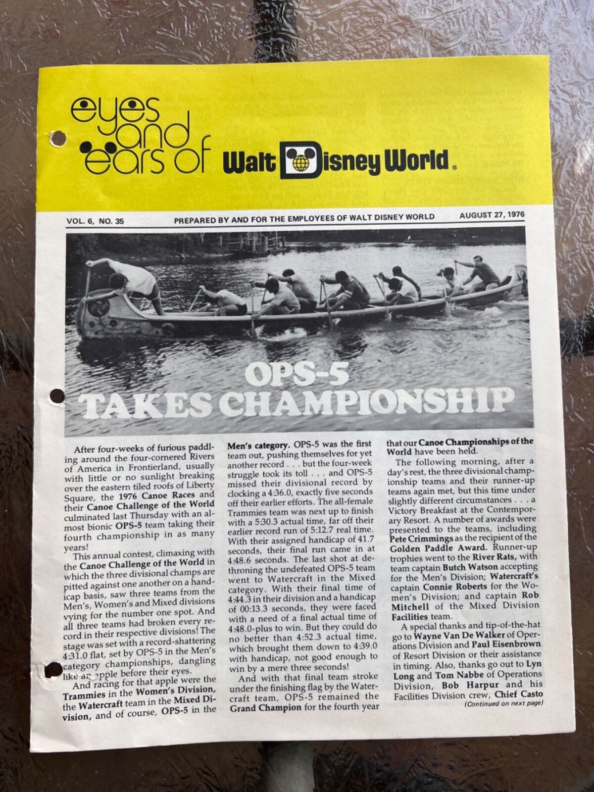 1976 Vintage Rare Disney original Document Eyes and Ears Publication VOL.6No.35
