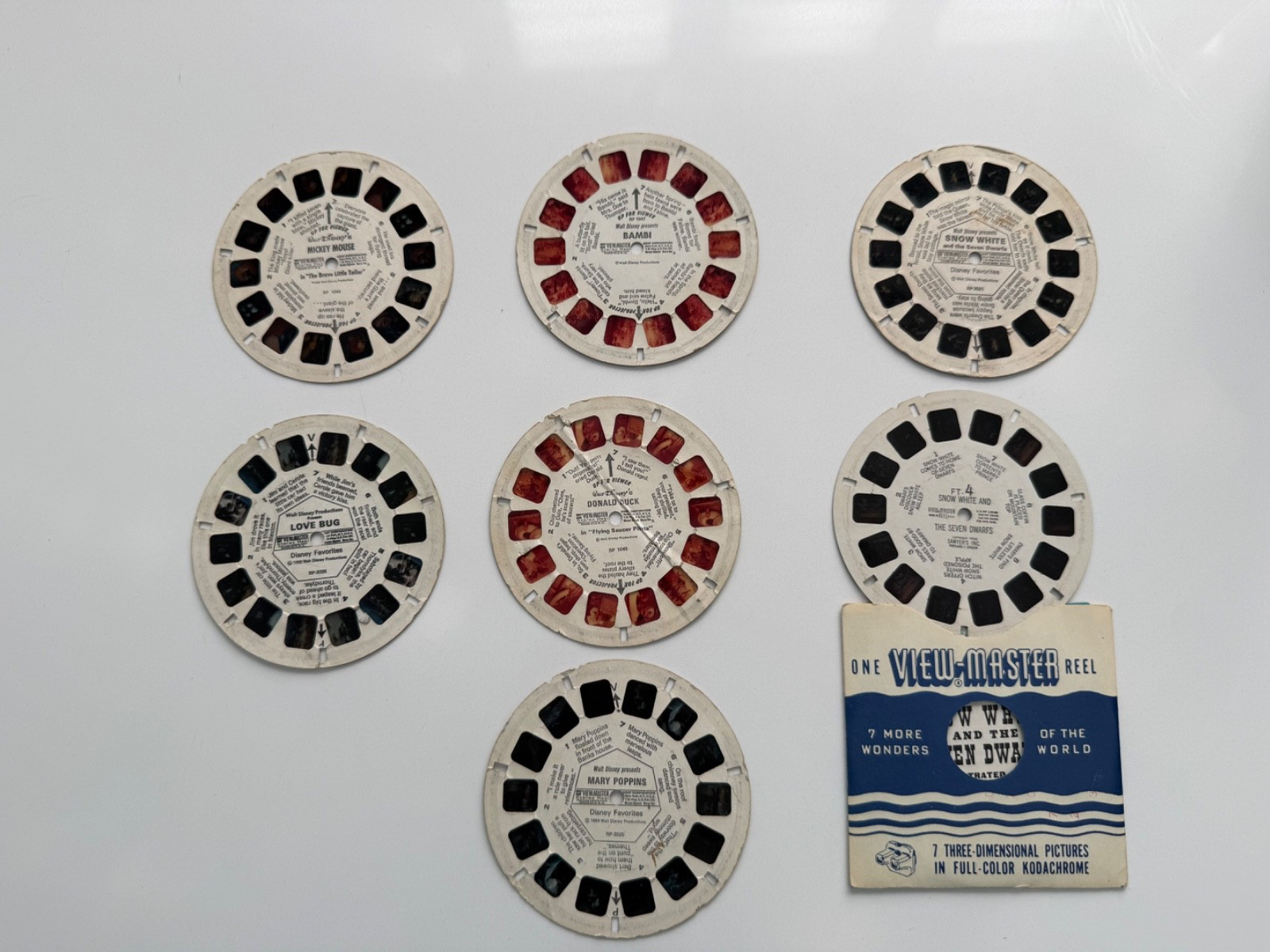 7 Vintage Walt Disney View Master Reels