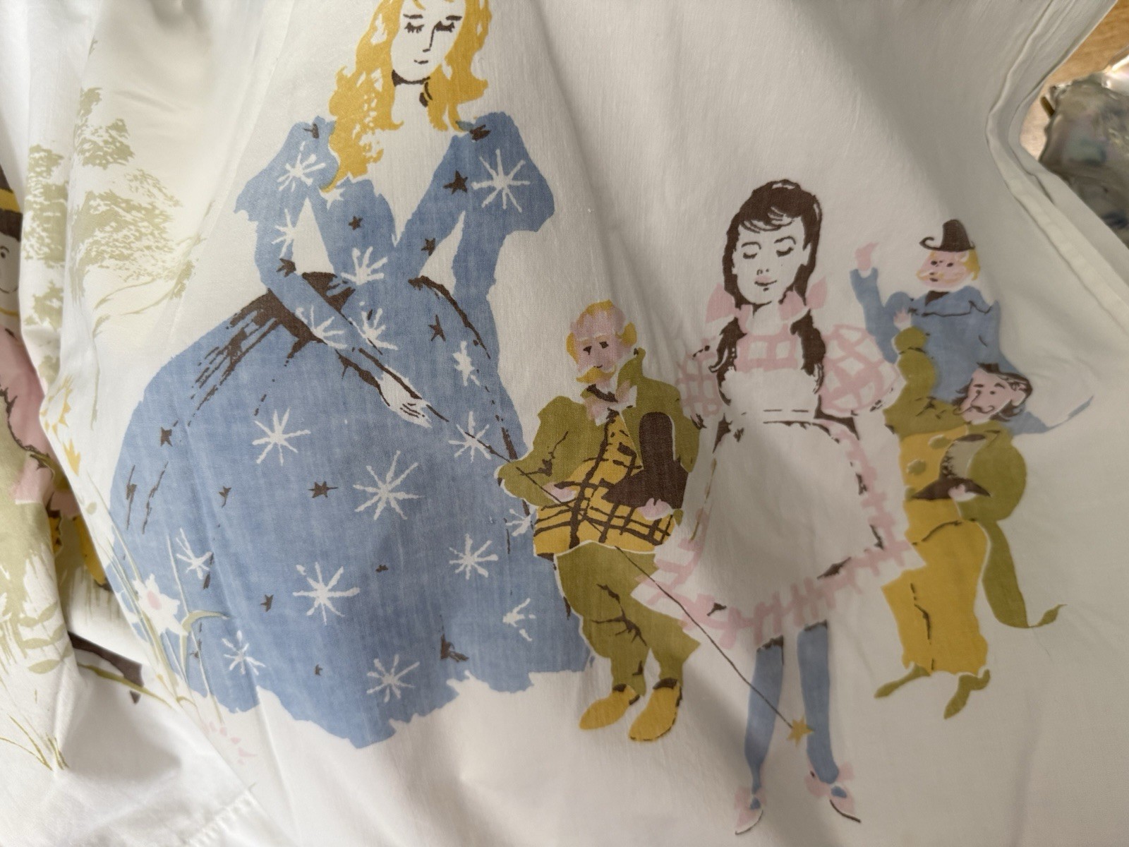 VTG 1960s Wizard of Oz Twin Flat Sheet 100% Cotton Made in USA As-Is