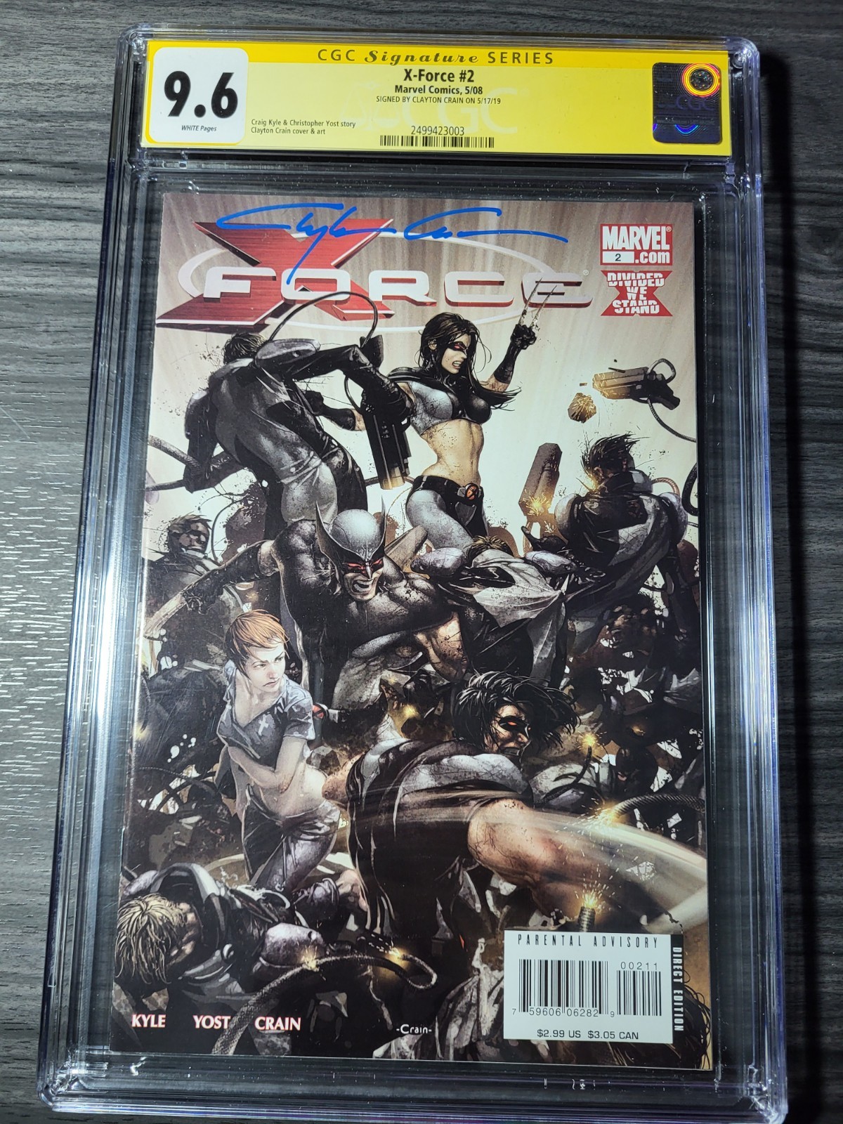 X-Force #2 CGC 9.6 SS Clayton Crain X-23 Wolverine Cover 2008