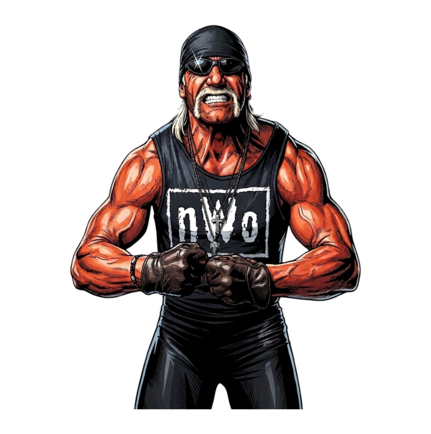 WWE Hulk Hogan Hulkamania Wrestling Water Resistant Sticker WWF WCW AEW NXT