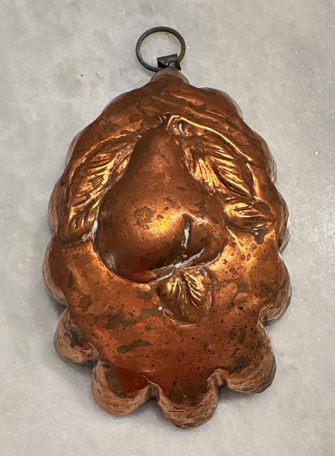 Antique Solid Copper Baking Mold Pear  Cooking Wall Hanging Decor