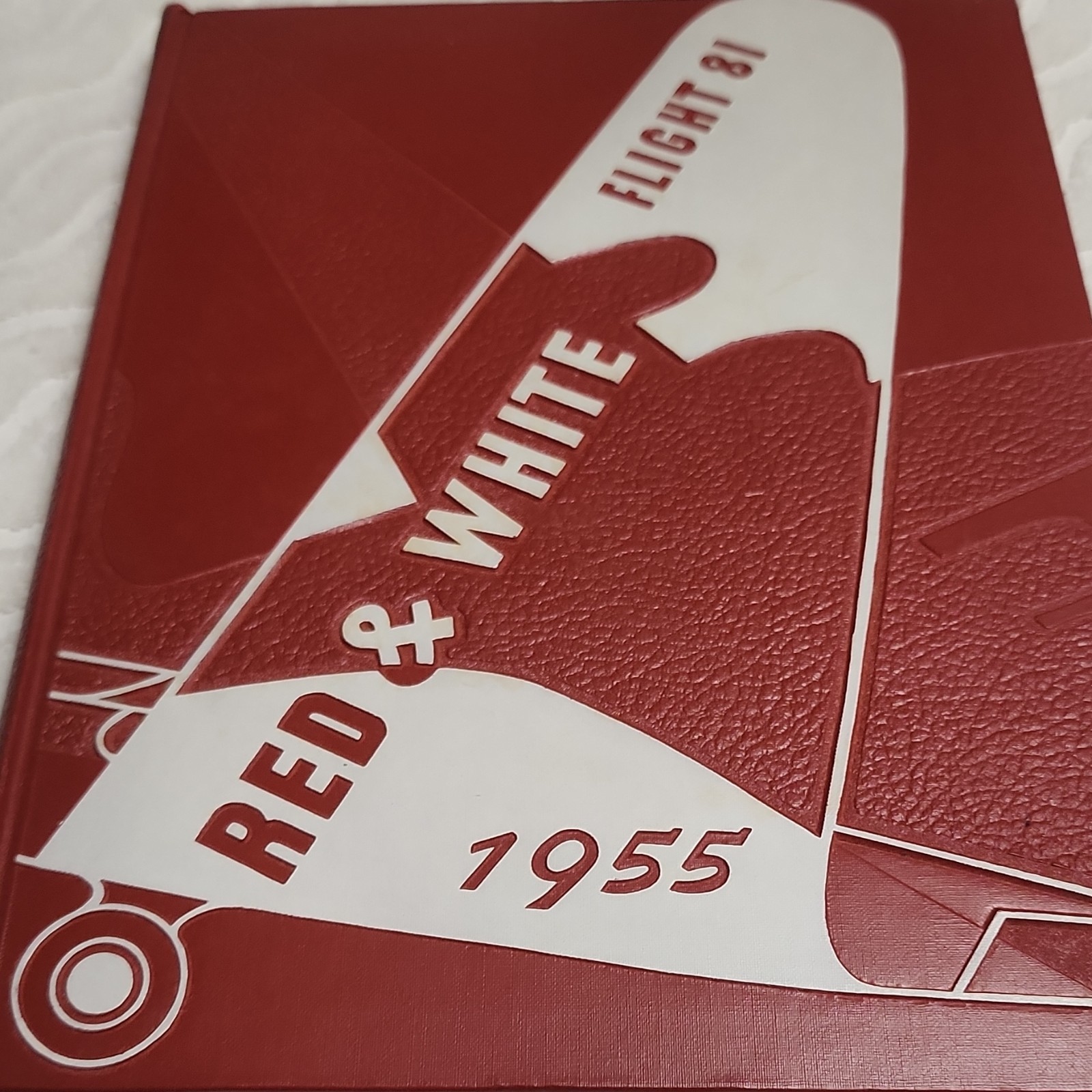 1955 Lake View High School Red & White Flight Yearbook Chicago Illinois Vintage