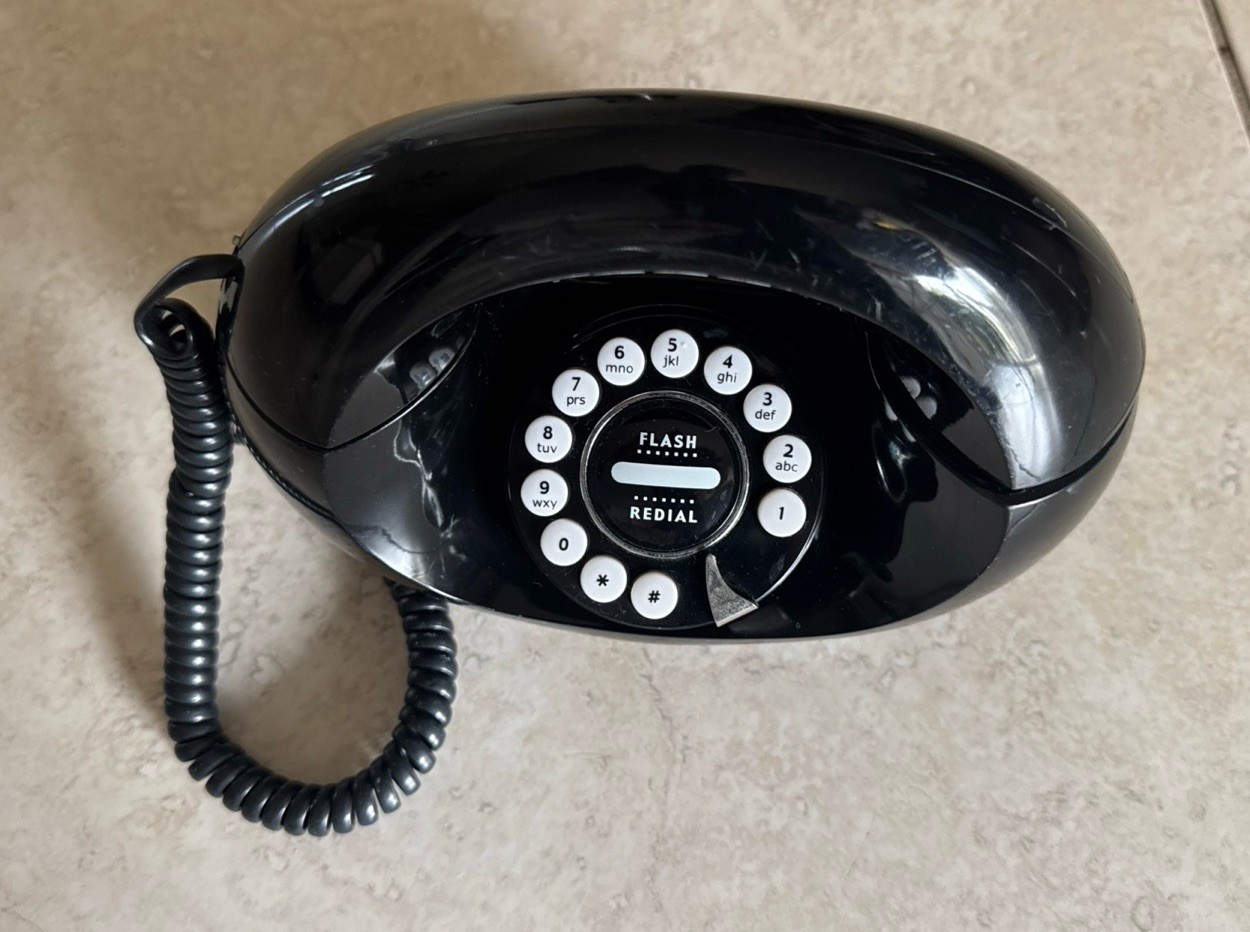 Polyconcept Handbag Phone Black Push Button Dial Vintage Retro - 