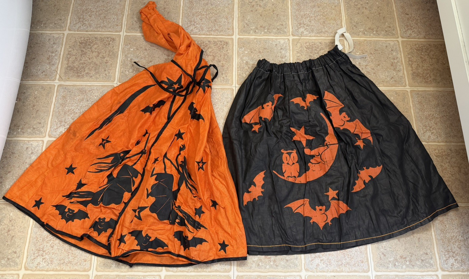 Antique Early 2 Piece Witch Costume Witches - Cape and Skirt - some damage RARE