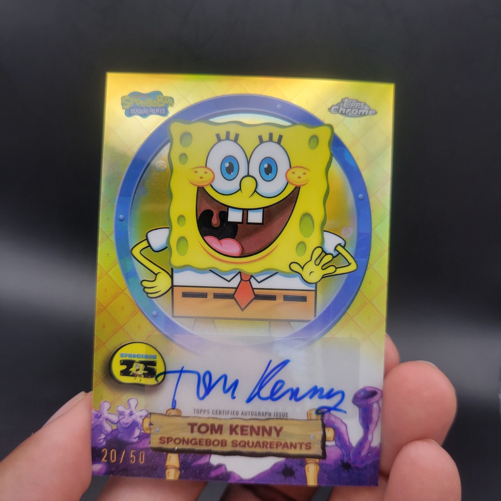 2025 TOPPS CHROME SPONGEBOB TOM KENNY SPONGEBOB SQUAREPANTS AUTO /50