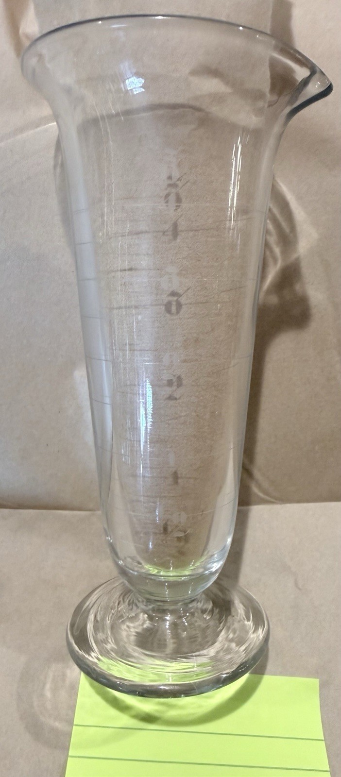 ETCHED GLASS 4oz graduated chemistry BEAKER APOTHECARY Pharmacy Glass Lab