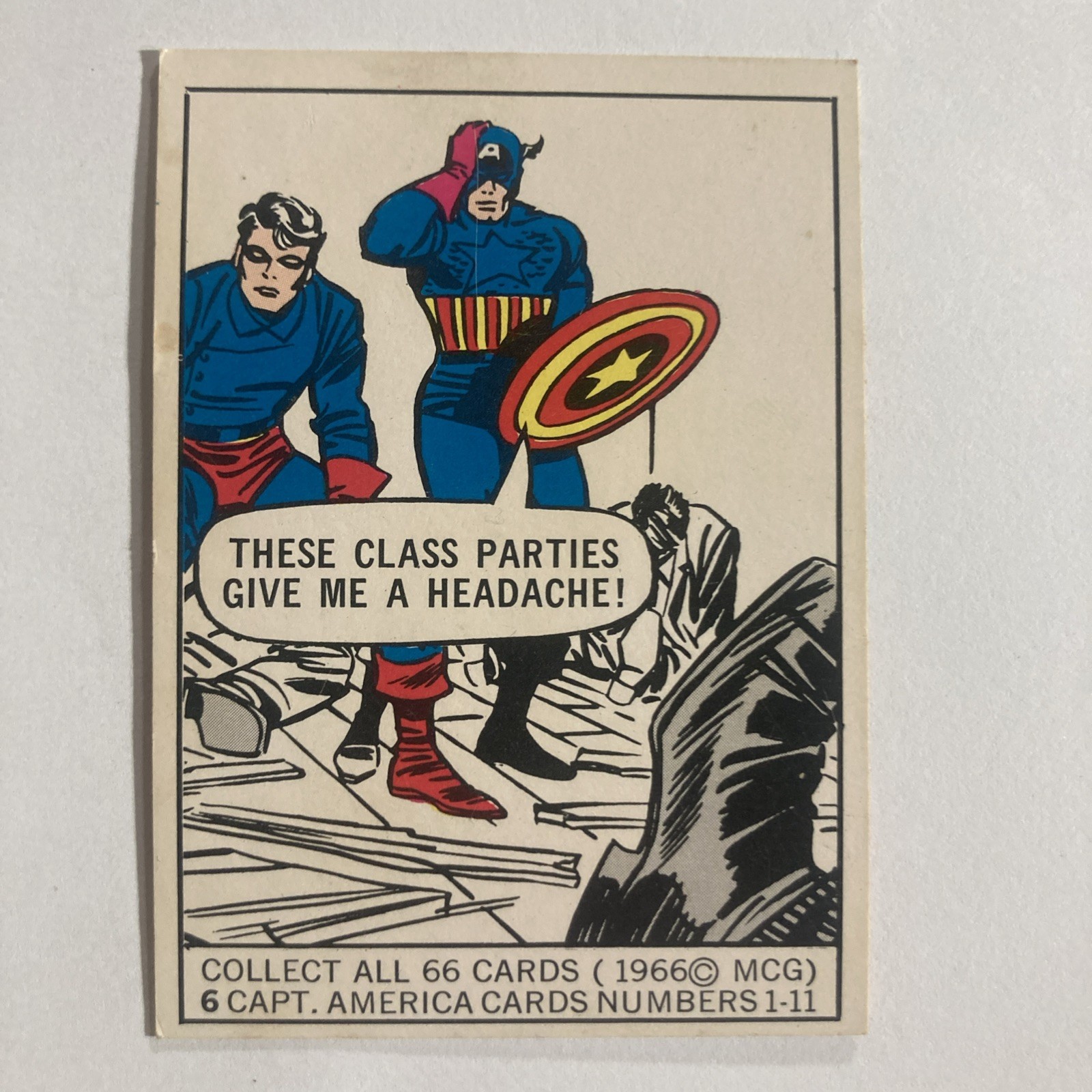 Vintage 1966 Donruss Marvel Super Heroes CAPTAIN AMERICA #6 