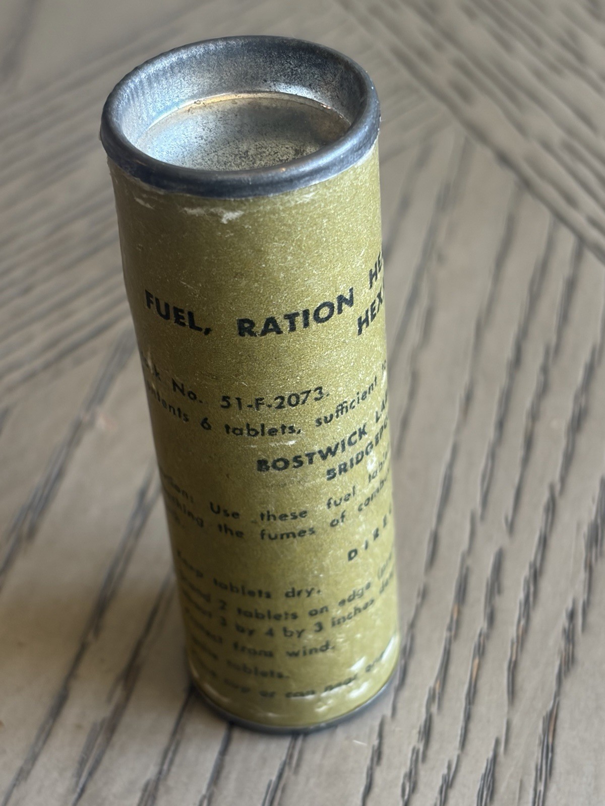 Vintage Military Ration Tube Display Only Vietnam Korean War