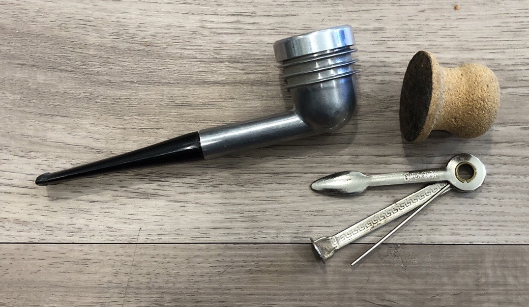 🚀 Vintage Space Age ARISTOCOB Aluminum Pipe 1960s Retro Rocket Smoking System