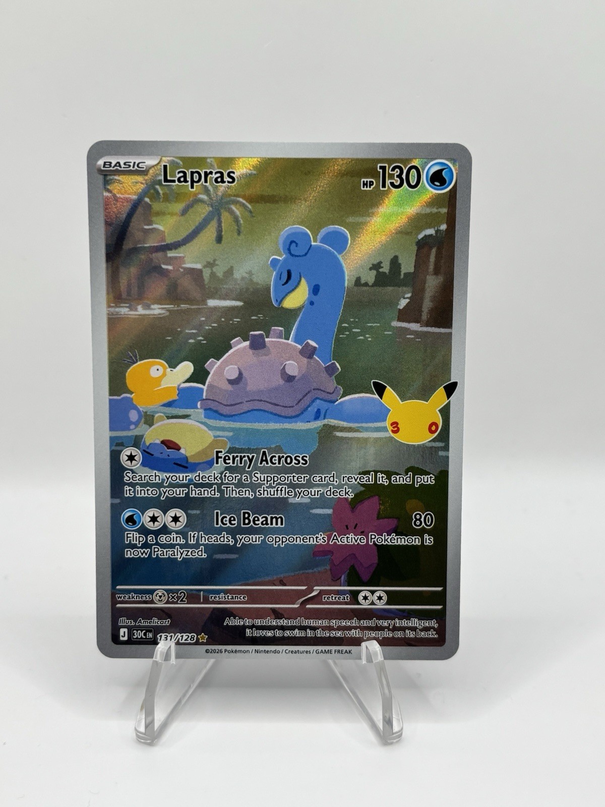 Pokémon TCG Lapras IR 131/128 30th Anniversary - English - NM+