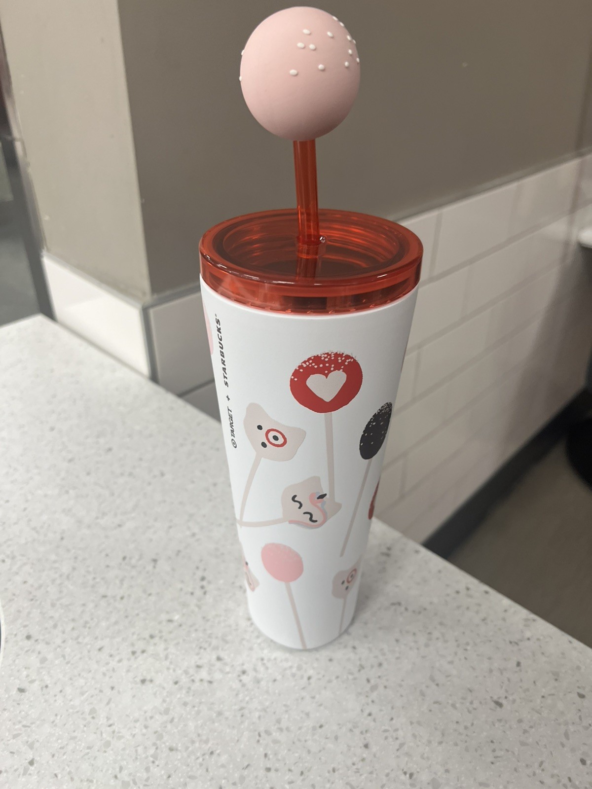 Target x Starbucks Cake Pop Collection Stainless Cold Cup with topper 26 oz