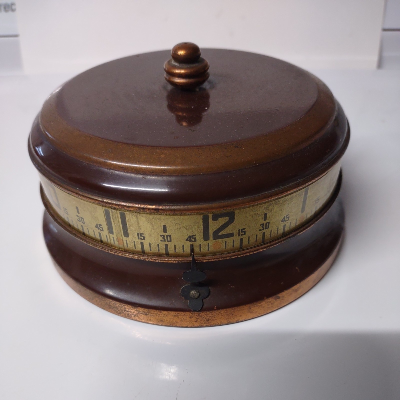 Vintage 1930s LUX Mystery Rotary Tape Measure Novelty Clock Made In USA