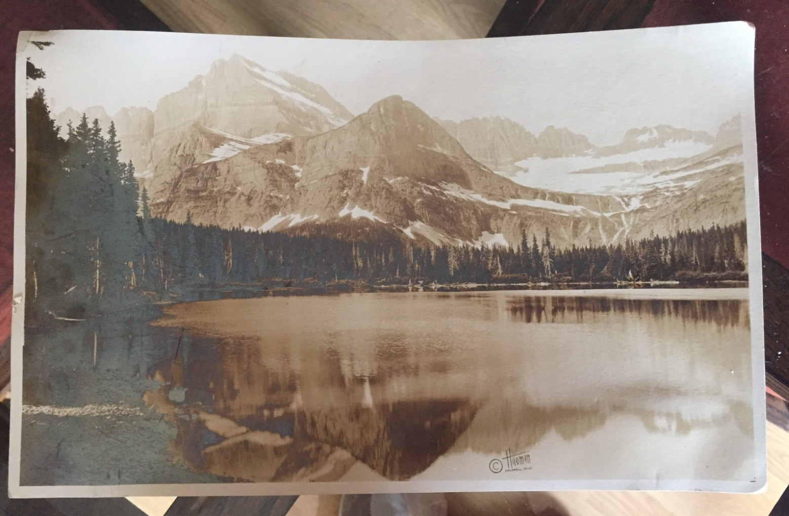 T.J. Hileman Photogravure Kalispell Montana Lake Josephine Glacier Nat Park Old