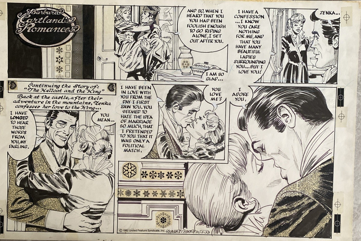 Original Barbara Cartland Sunday Strip By Gray Morrow 5-23-82
