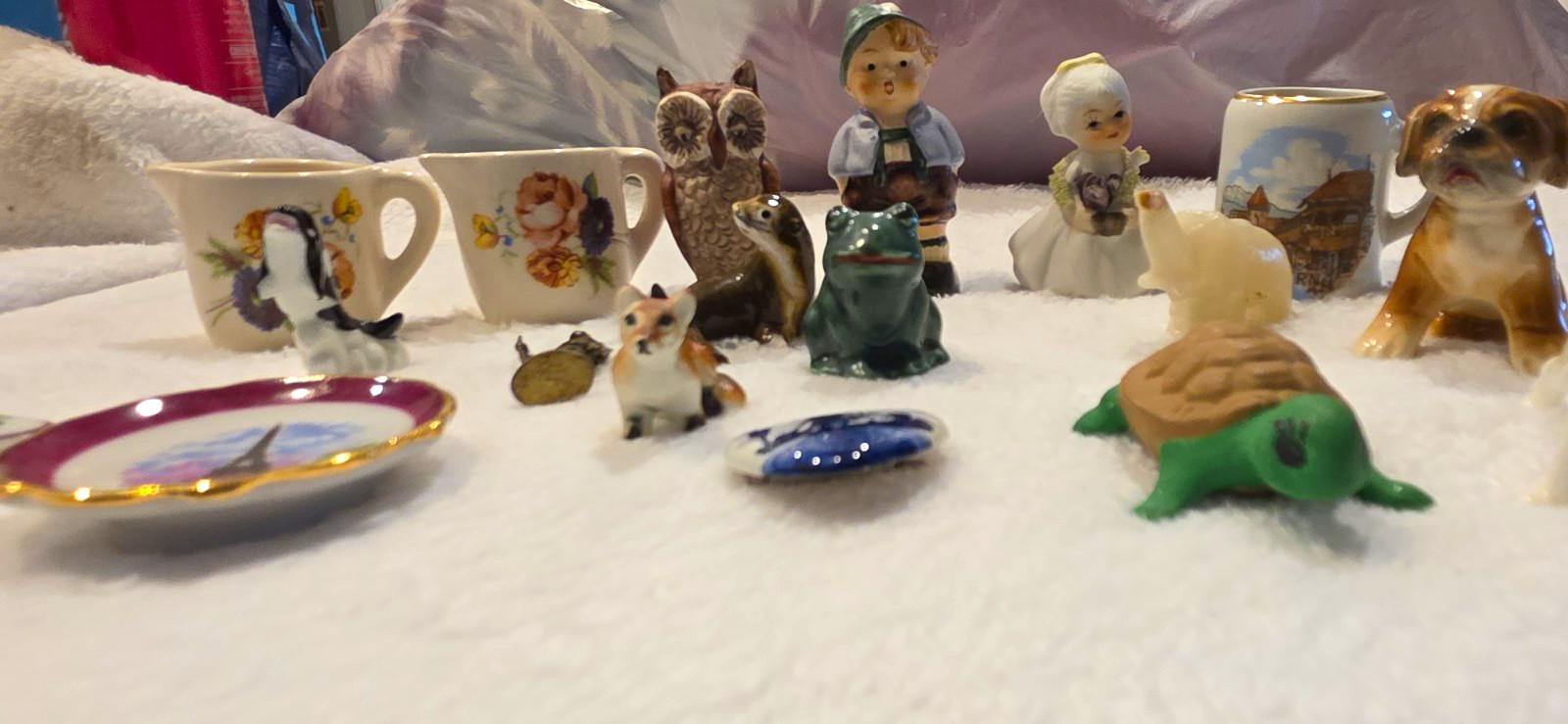 Vintage Miniature Figurine Lot - Goebel, Wade Whimsies Ceramic Animals 10+