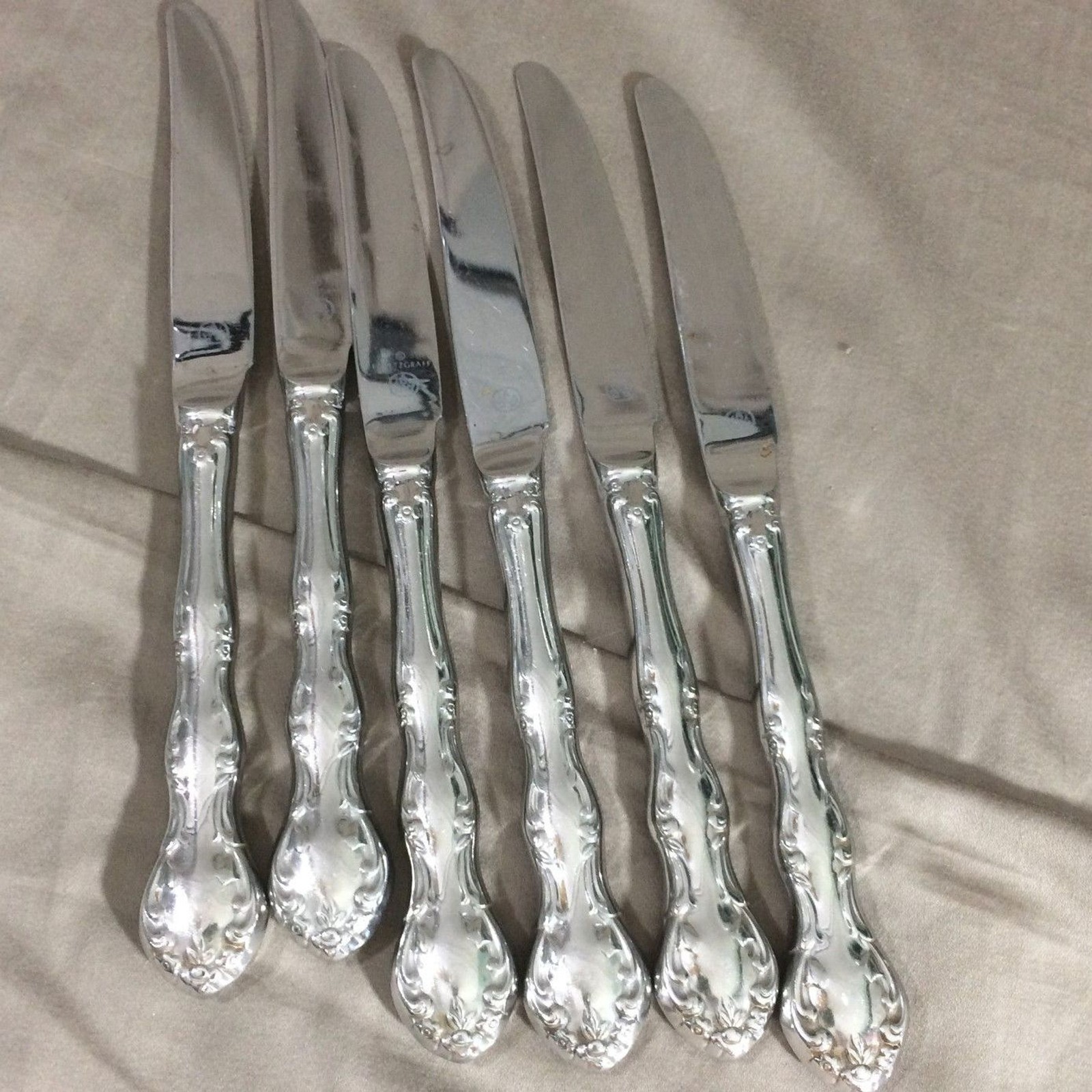 Vintage Pfaltzgraff Flatware Vintage Pattern Rose Dinner Knives Set Of 6 9\