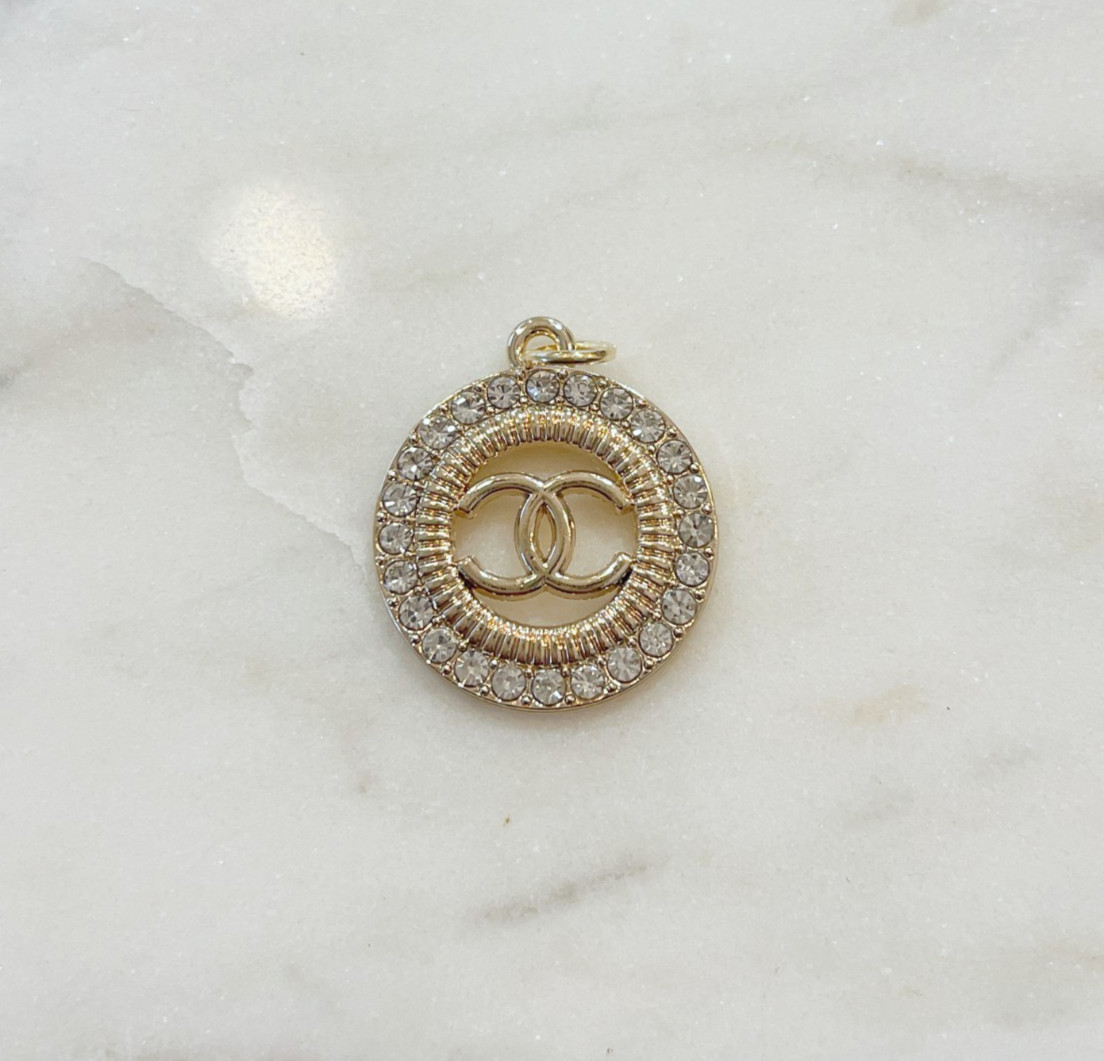 Designer Rhinestone Gold 23mm | set of 1