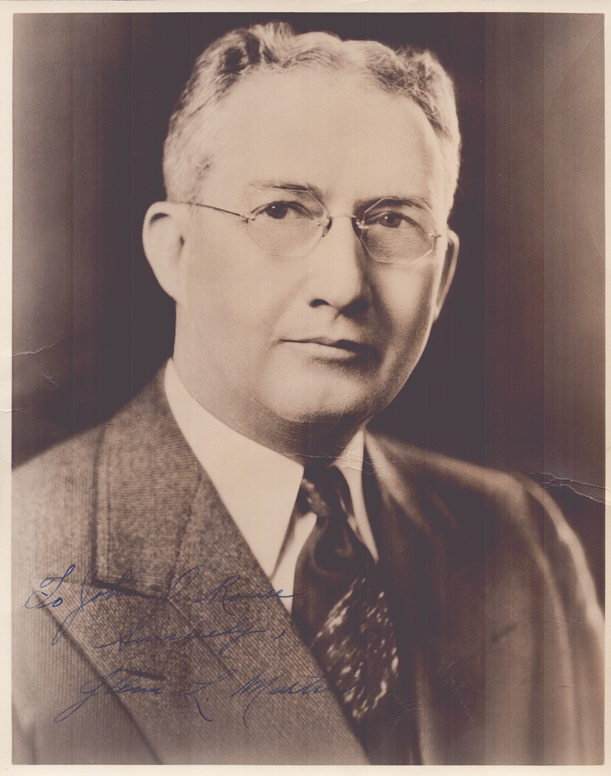 GLENN L. MARTIN - AUTOGRAPHED INSCRIBED PHOTOGRAPH