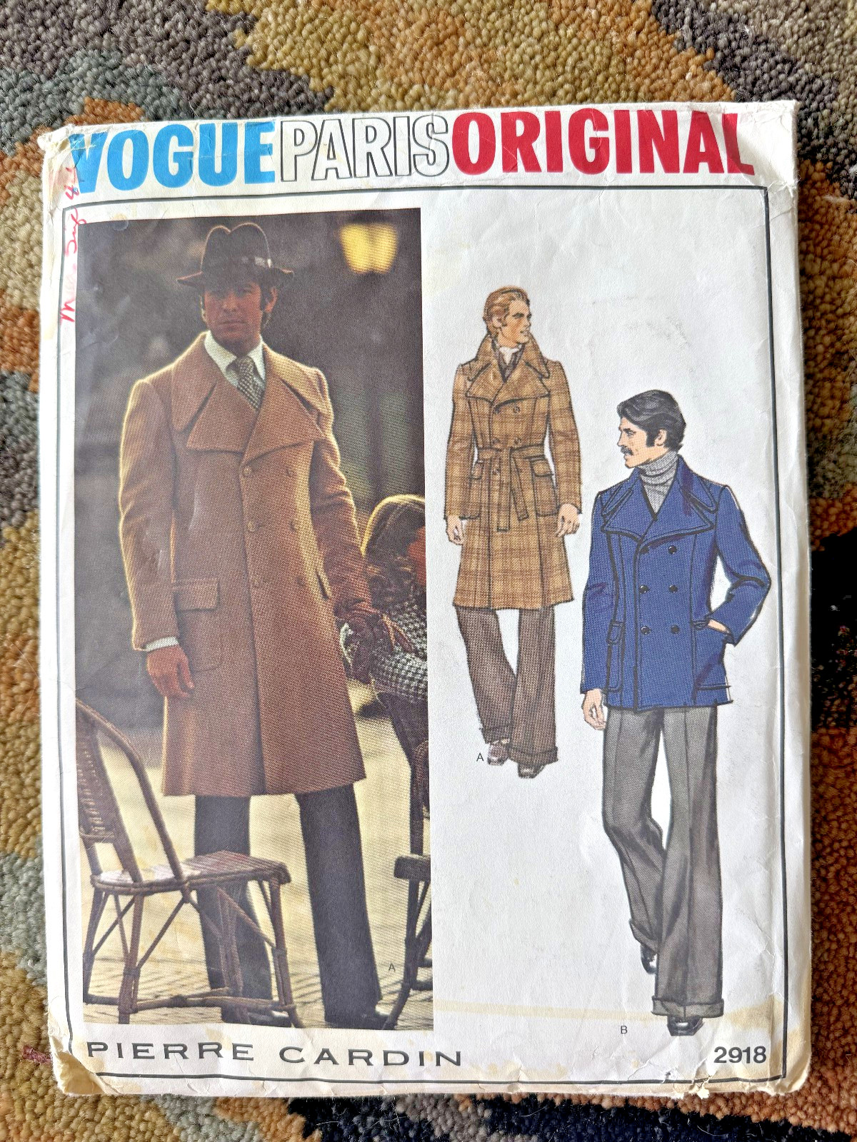 Vintage 70s VOGUE  PARIS  #2918 Sewing Pattern Men\'s Coat Size 40 UNCUT FF