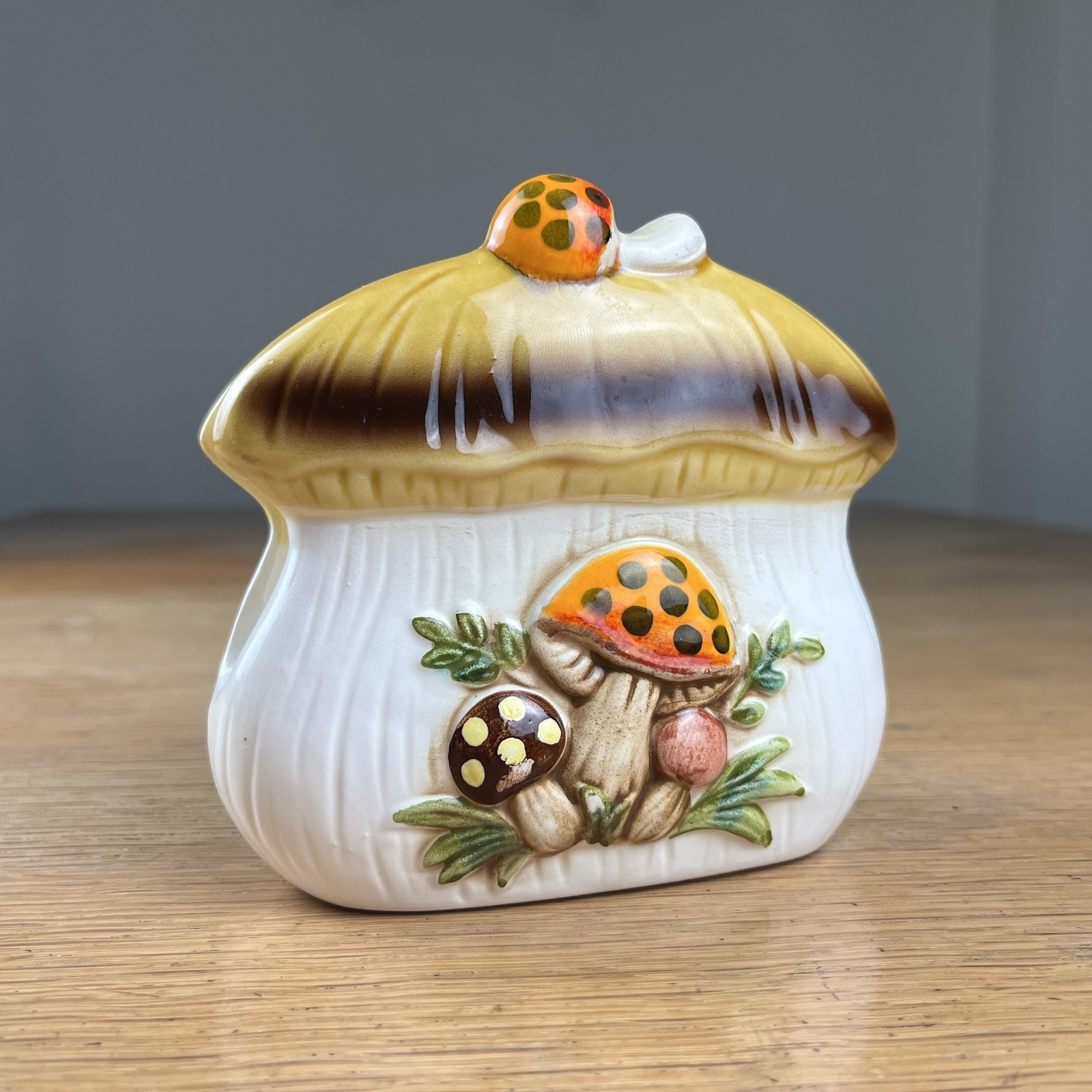 Vintage 1978 Sears Roebuck Merry Mushroom Ceramic Napkin Holder - Made in Japan