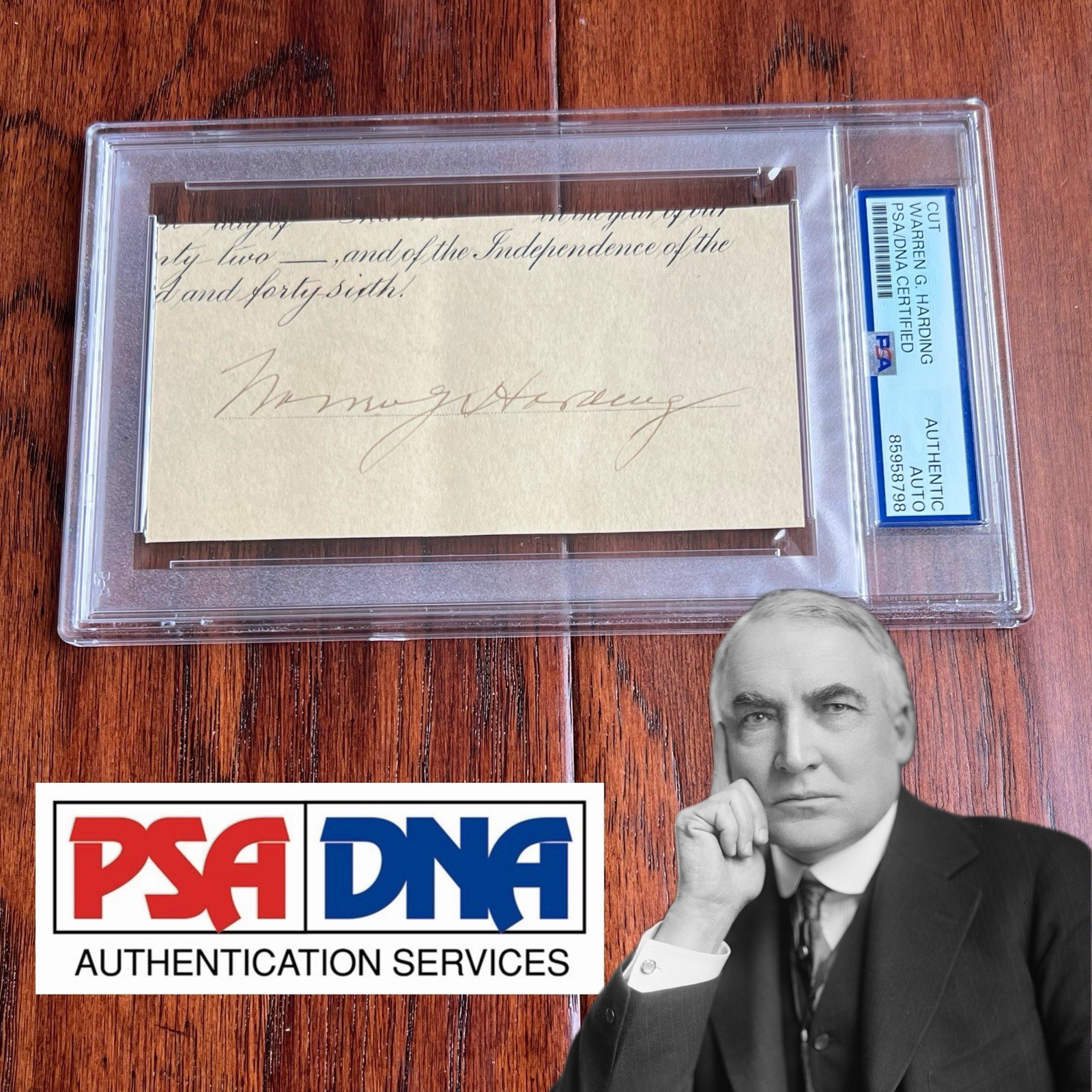 WARREN G. HARDING Scarce Cut Full Signature Signed AS PRESIDENT 1922 * PSA