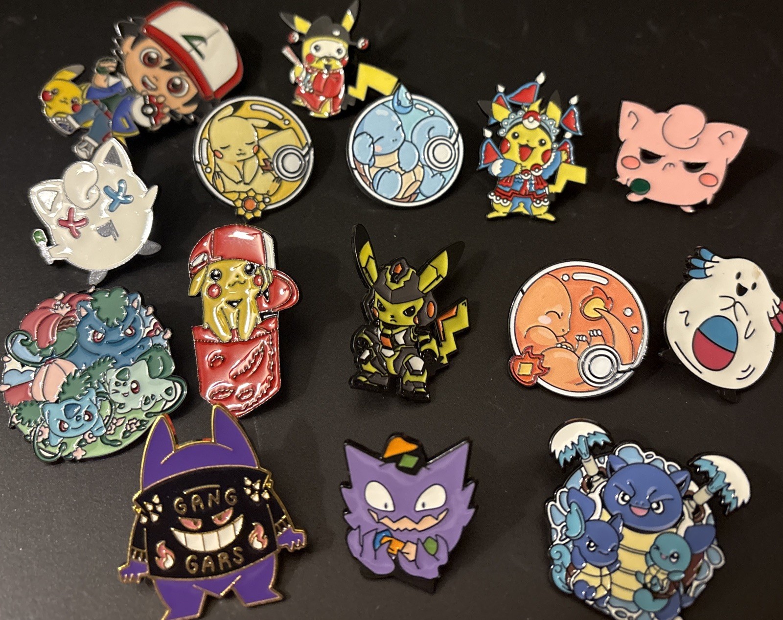 Pokemon Enamel Pin Lot of 15 Pikachu Gengar Blatoise and more ￼
