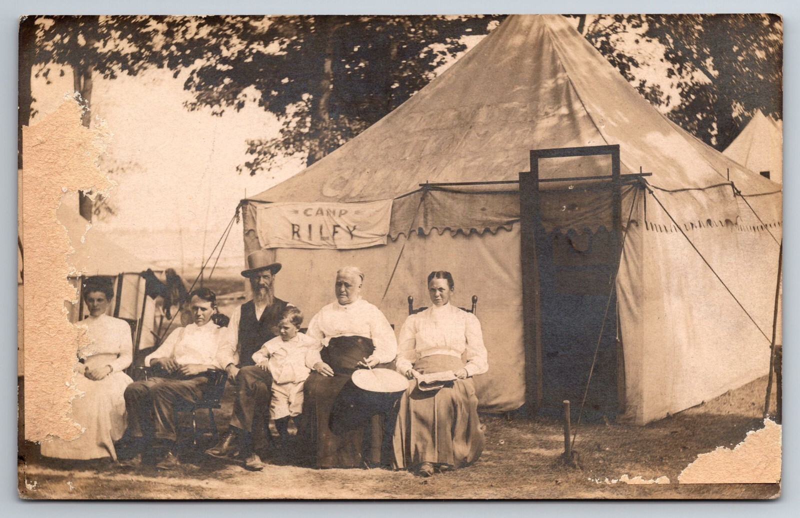 Vintage Postcard Camp Riley Kansas ? People RPPC Real Photo  -*12562