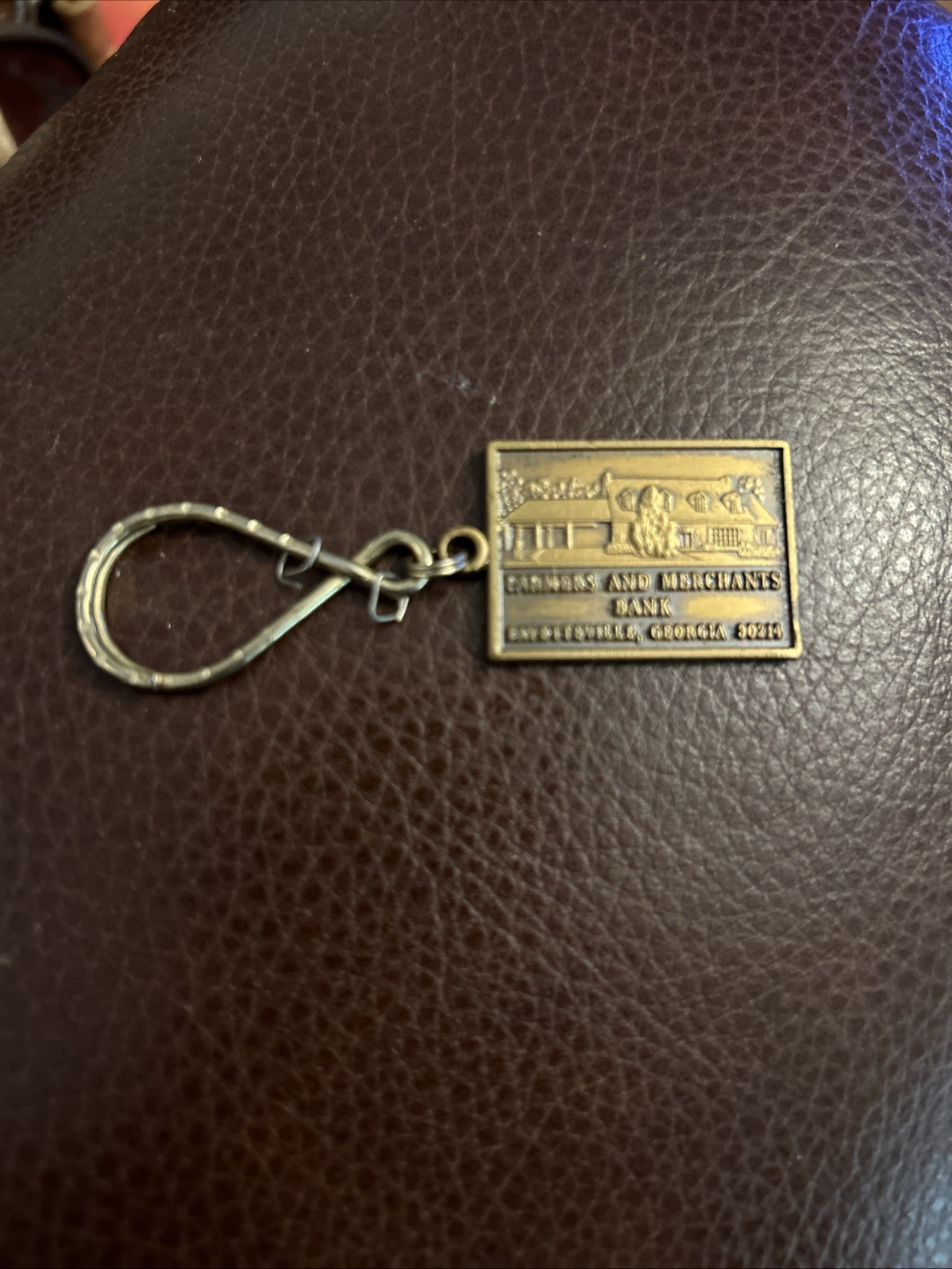 Vintage Farmers And Merchants Bank Of Fayetteville Ga Metal Keychain