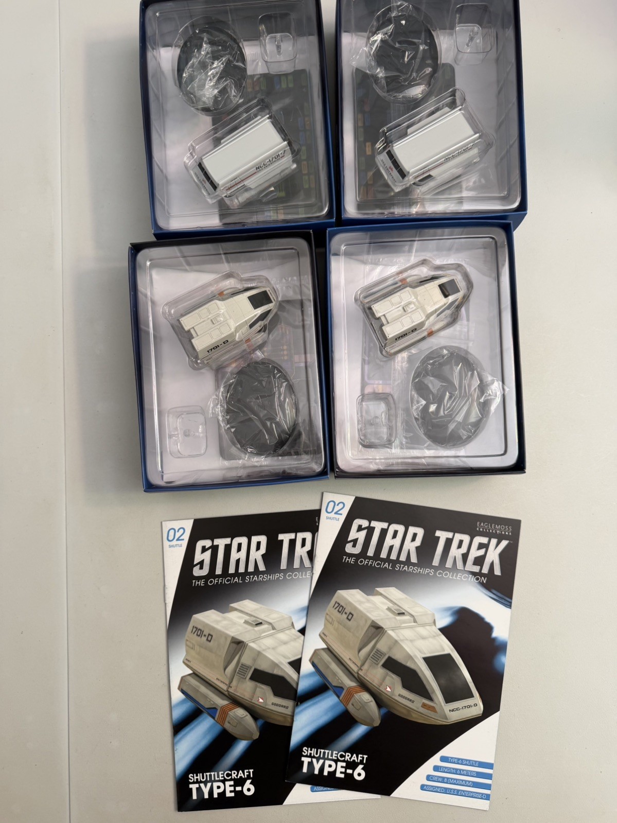 x4 Eaglemoss Star Trek Starships SHUTTLECRAFT x2 Galileo (x2 Goddard w/ Mags)
