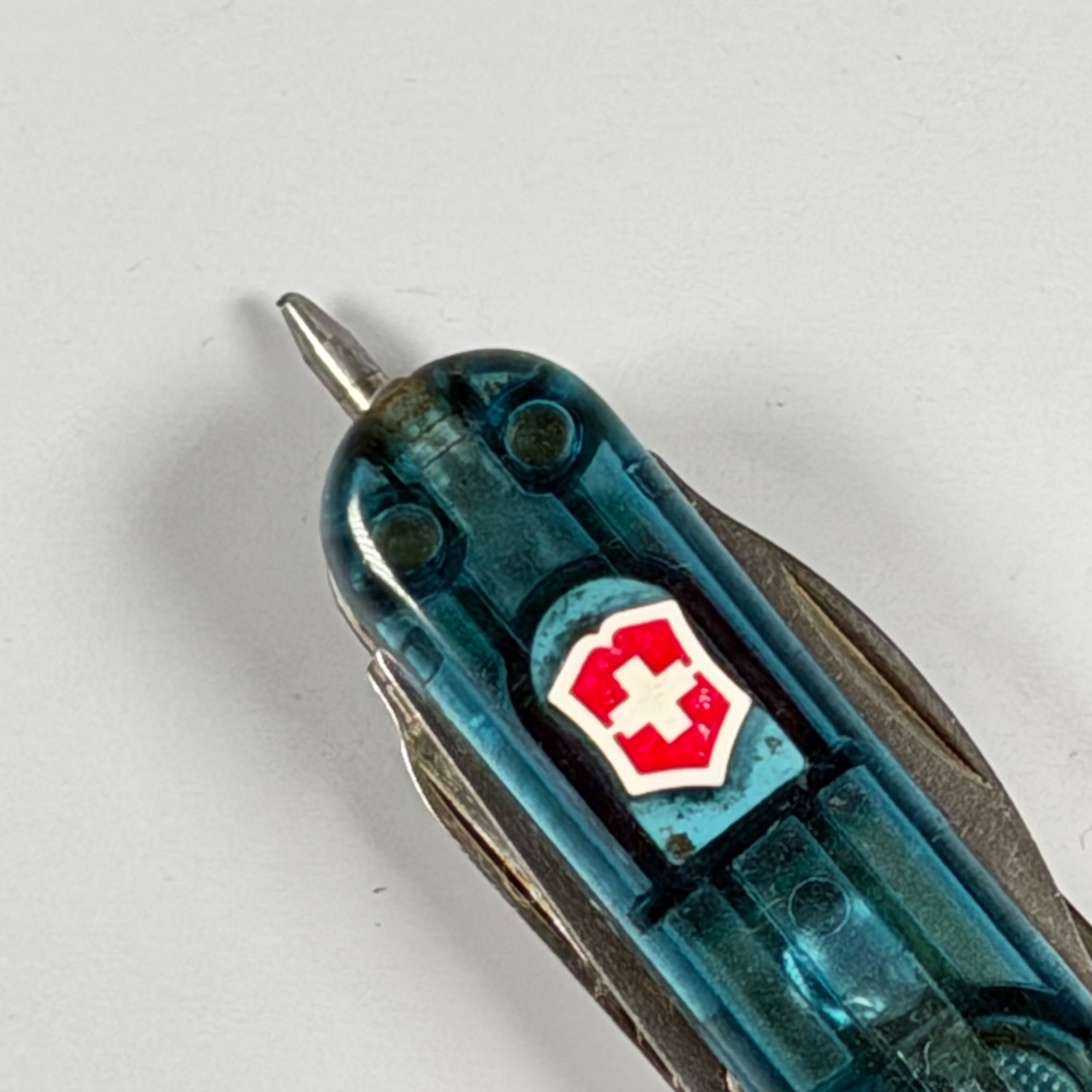 Victorinox Midnight Manager Transparent Blue | Red LED | Pen | New Battery