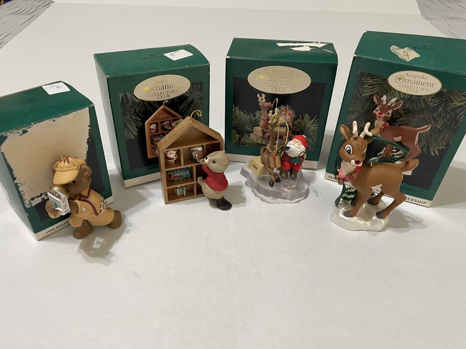 Lot of 4 Hallmark Keepsake Ornaments (1994-1996) Collector's Club -In Boxes