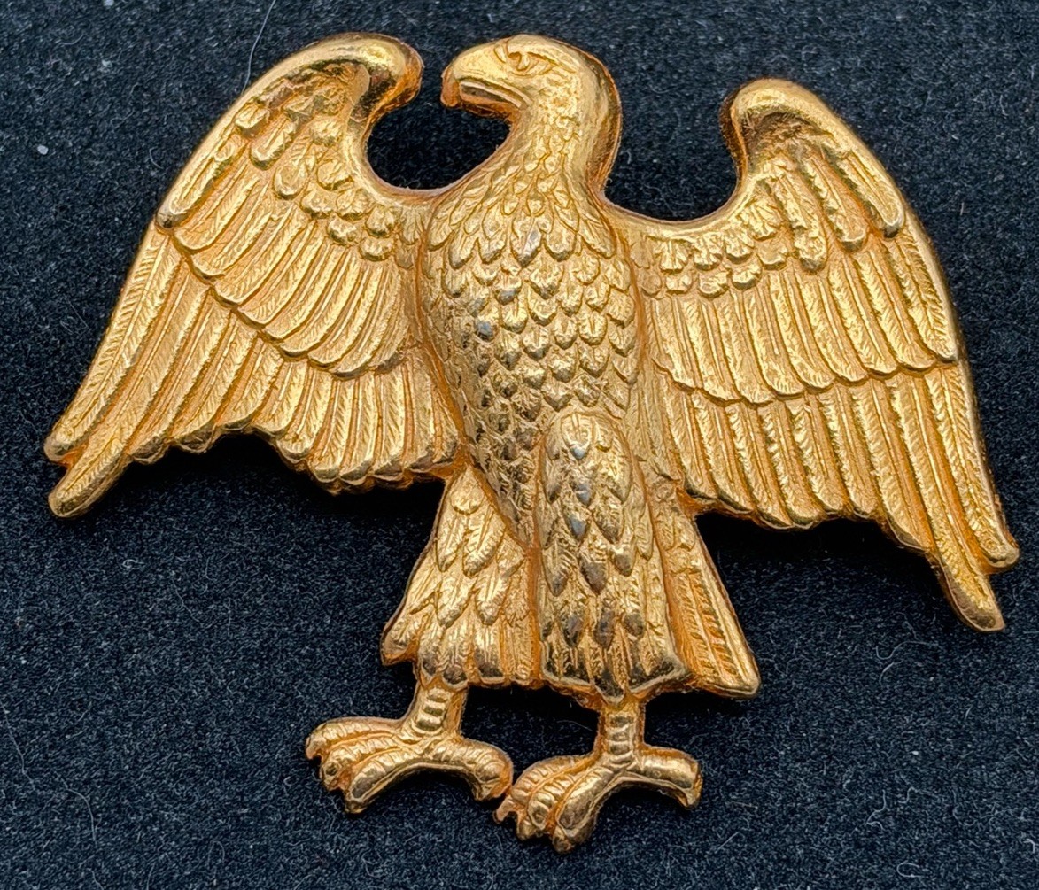 Vintage WWII US Military WAAC Officers Eagle Screw Back Badge Pin WW2 Insignia