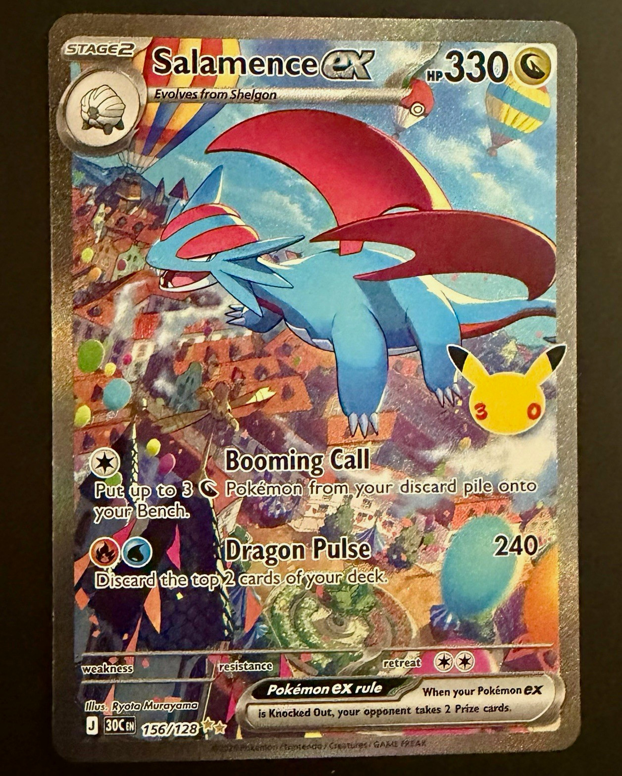 Salamence ex 156/128 SIR 30th Celebration Pokemon Card (NM)