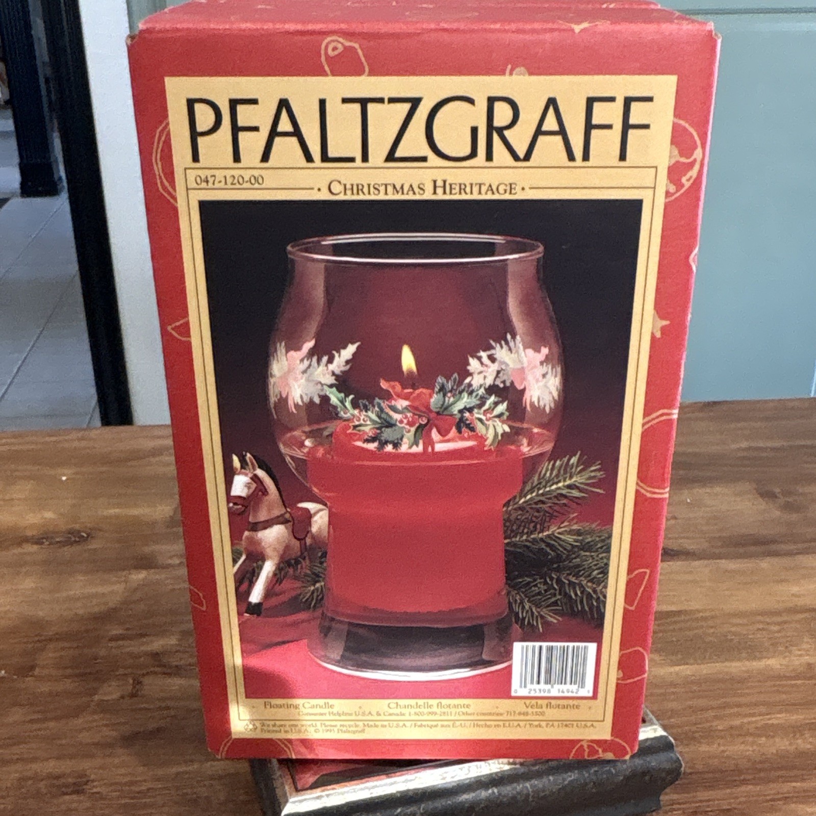 Vintage 1995 Pfaltzgraff Christmas Heritage Floating Candle Set 047-120-00 NIB