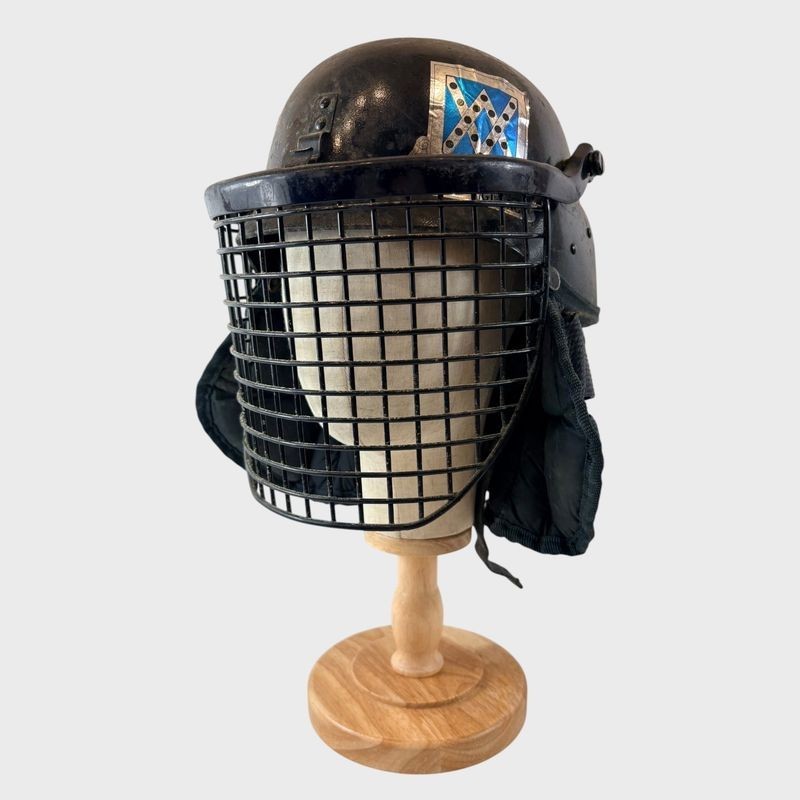 Vintage Korean Riot Helmet w/ 524th Military Intelligence Battalion Decals –...