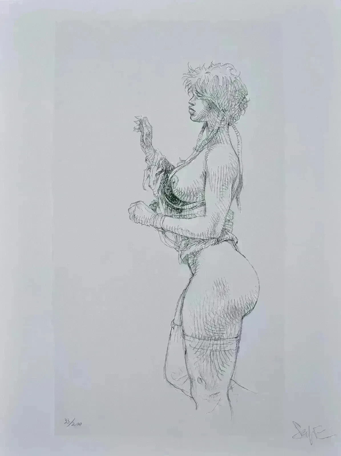 Paolo SERPIERI Signed Erotic Offset Print Nu Poster, 200ex, 2009, Numbered
